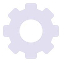 Light purple gear rotating on white background vector