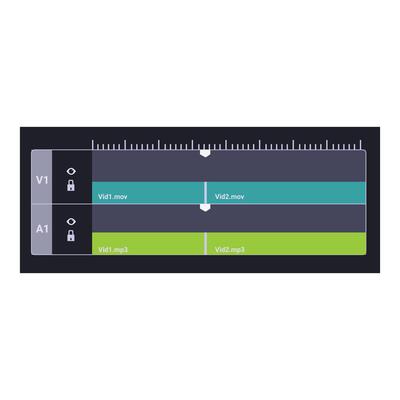 editing software showing timeline, tracks, and controls