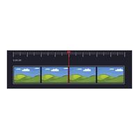 editing software showing landscape footage on timeline with ruler and red cursor vector