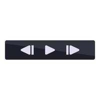Media player control panel showing pause, play and skip buttons vector