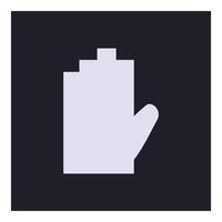 Pixelated hand cursor clicking on dark background vector
