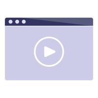 player showing play button in browser window vector