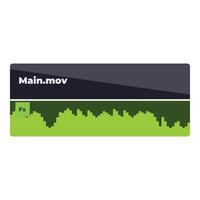 editing software showing audio waveform and main movie file vector