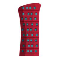 Red modern skyscraper standing tall with blue windows vector
