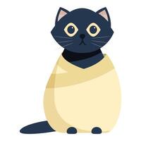 Cute black kitten wrapped in a towel after bath vector