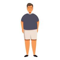 Young man with overweight problems standing still vector