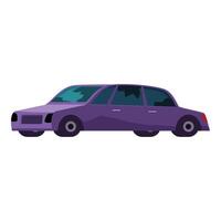 Purple abandoned car with broken windows representing urban decay vector