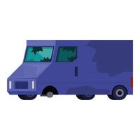 Abandoned broken down armored truck with shattered windows vector