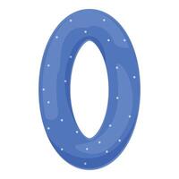 Blue number zero with white dots illustrating numerical concepts vector