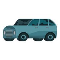 Futuristic abandoned car showing signs of damage and decay, side view vector