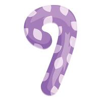 Purple number nine with white polka dots representing numerals and counting vector