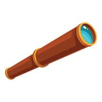 Handheld telescope exploring distant lands and searching seas vector