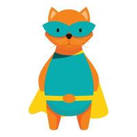 Superhero cat wearing mask and cape standing proudly vector