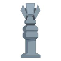 Futuristic metallic column standing tall with intricate design vector