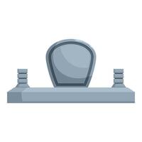 Empty tombstone standing on pedestal with two small columns remembering deceased person vector