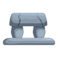 Dolmen showing cracks resting on a stone base vector