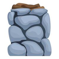 Stone wall protecting ground with layer of soil on top vector