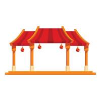 Asian canopy with hanging lanterns representing traditional architecture and culture vector