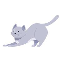 Playful gray cat stretching and preparing to jump vector