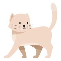 Beige cat walking happily with tail up vector