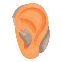 Hearing aid correcting hearing loss improving quality of life vector