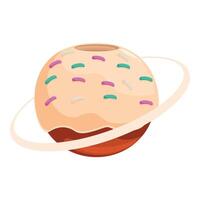 Delicious donut planet rotating in space with colorful sprinkles vector