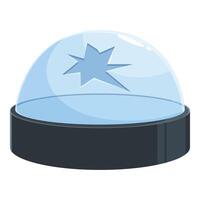 Broken glass dome showing star shaped crack, security breach concept vector