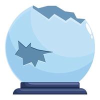 Broken crystal ball showing star shape crack reflecting uncertainty and risk vector