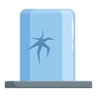 Broken bulletproof glass showing impact mark on transparent panel vector