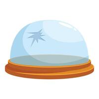 Broken glass dome display case showing a crack vector