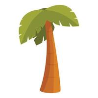 Cartoon palm tree standing tall with lush green leaves vector