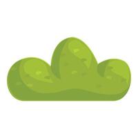 Green bush growing in three rounded sections, park or garden element vector