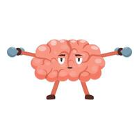 Brain training with weights, exercising mind and body for optimal cognitive function vector