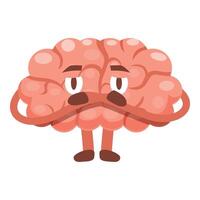 Sad brain character covering its eyes with its arms, expressing disappointment and frustration vector