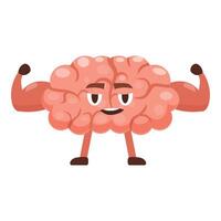 Strong brain showing muscles and expressing power and intelligence vector