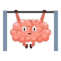 Brain exercising and hanging from horizontal bar, mental fitness concept vector
