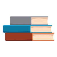 Stack of three colorful books forming a small pile vector