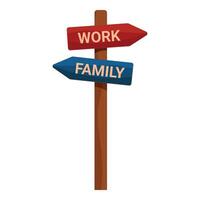 Signpost showing the difficult choice between family and career vector