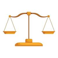 Golden balance scale representing justice and equality vector