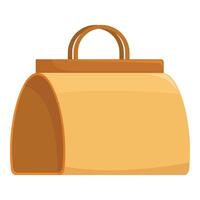 Empty elegant handbag with brown handles and golden body vector