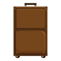 Brown rolling suitcase ready for traveling adventure vector