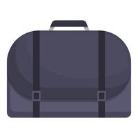 Closed grey briefcase with buckles and handle for business trip vector
