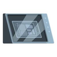 Futuristic transparent display showing complex data visualization vector