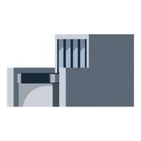 Modern gray building with large windows and balcony representing contemporary architecture vector