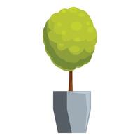 Round decorative tree growing in a grey pot vector
