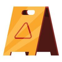 Yellow caution wet floor sign isolate on white background vector