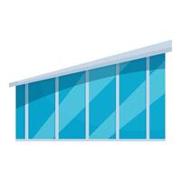 Modern building with large panoramic windows reflecting blue sky vector