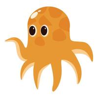 Cartoon octopus swimming in the ocean, marine wildlife illustration vector