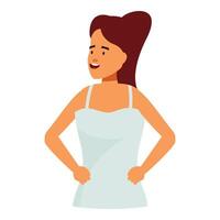 Confident woman smiling and posing with hands on hips vector
