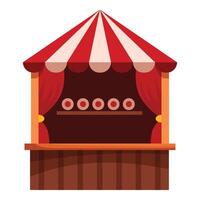 Shooting gallery booth at amusement park or funfair offering target practice vector